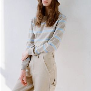 Aritzia TNA Ryer Longsleeve striped cropped